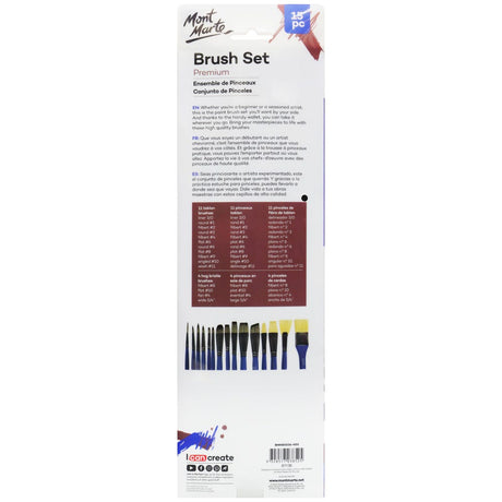 Mont Marte Brush Wallet Set Premium 15Pc