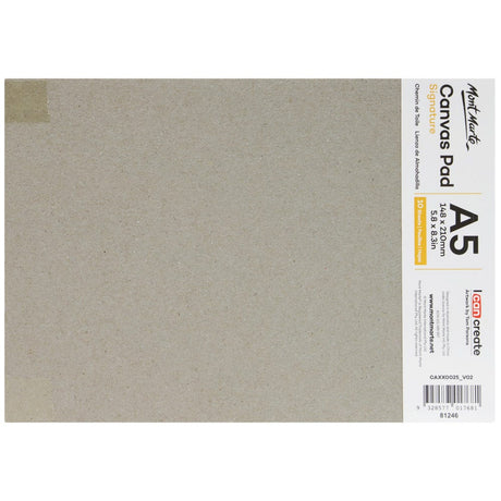 Mont Marte Canvas Pad 10 Signature Sheet A5 5 8 X 8 3In