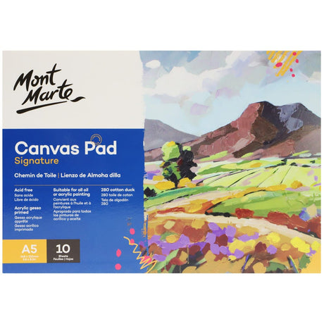 Mont Marte Canvas Pad 10 Signature Sheet A5 (5.8 X 8.3In)