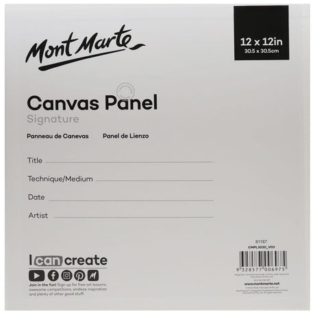 Mont Marte Canvas Panels Signature 2Pc 30 5 X 30 5Cm 12 X 12In