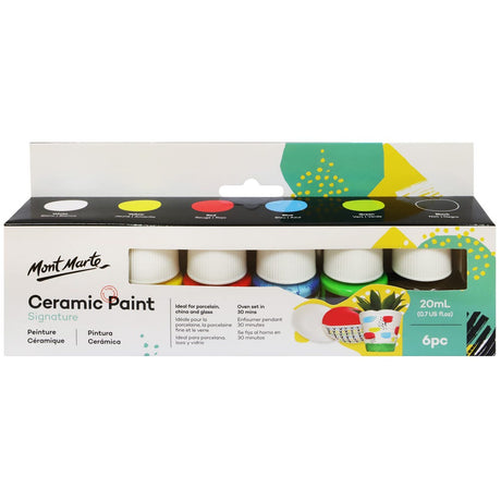 Mont Marte Ceramic Paint Signature 6Pc X 20Ml (0.7 Us Fl.Oz)