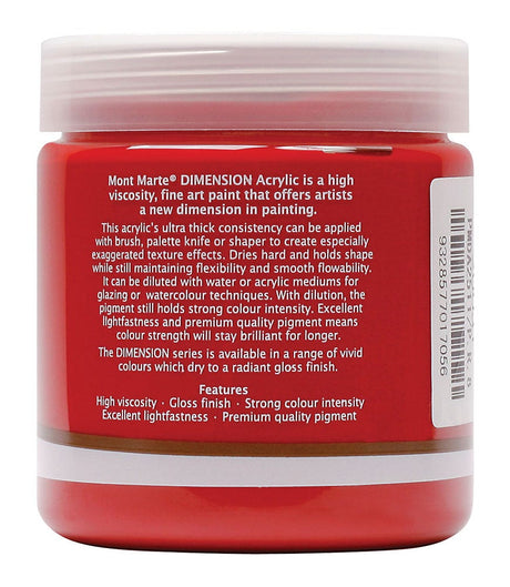Mont Marte Dimension Acrylic Premium 250Ml 8 5 Us Fl Oz Permanent Red