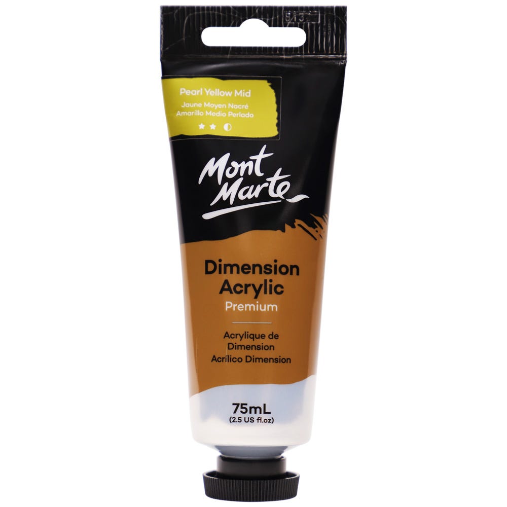 Mont Marte Dimension Acrylic Premium 75ml - Pearl Yellow Mid