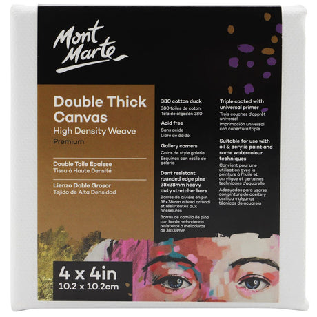 Mont Marte Double Thick Canvas Premium 10.2 X 10.2Cm (4 X 4In)
