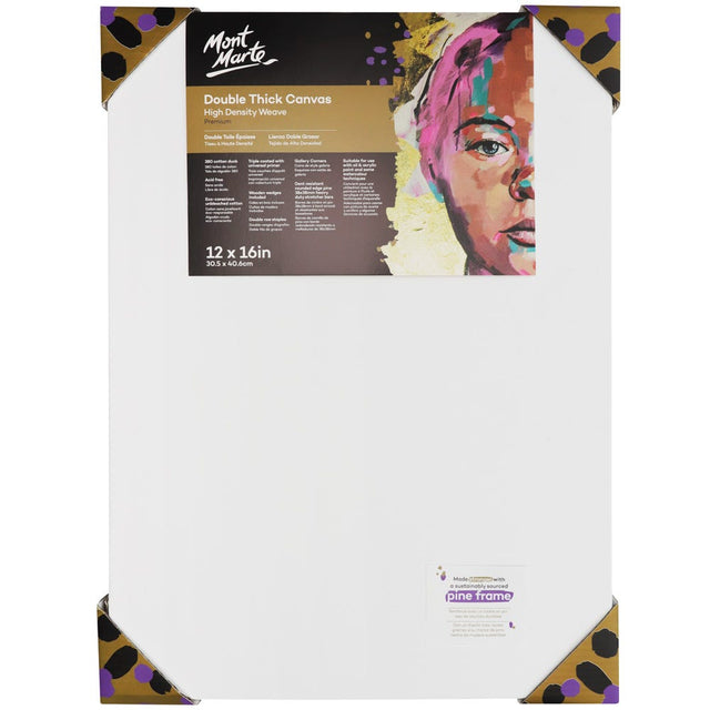 Mont Marte Double Thick Canvas Premium 30.5 X 40.6Cm (12 X 16In)