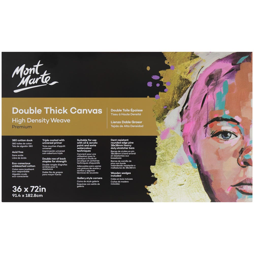 Mont Marte Double Thick Canvas Premium 91 4 X 182 9Cm 36 X 72In