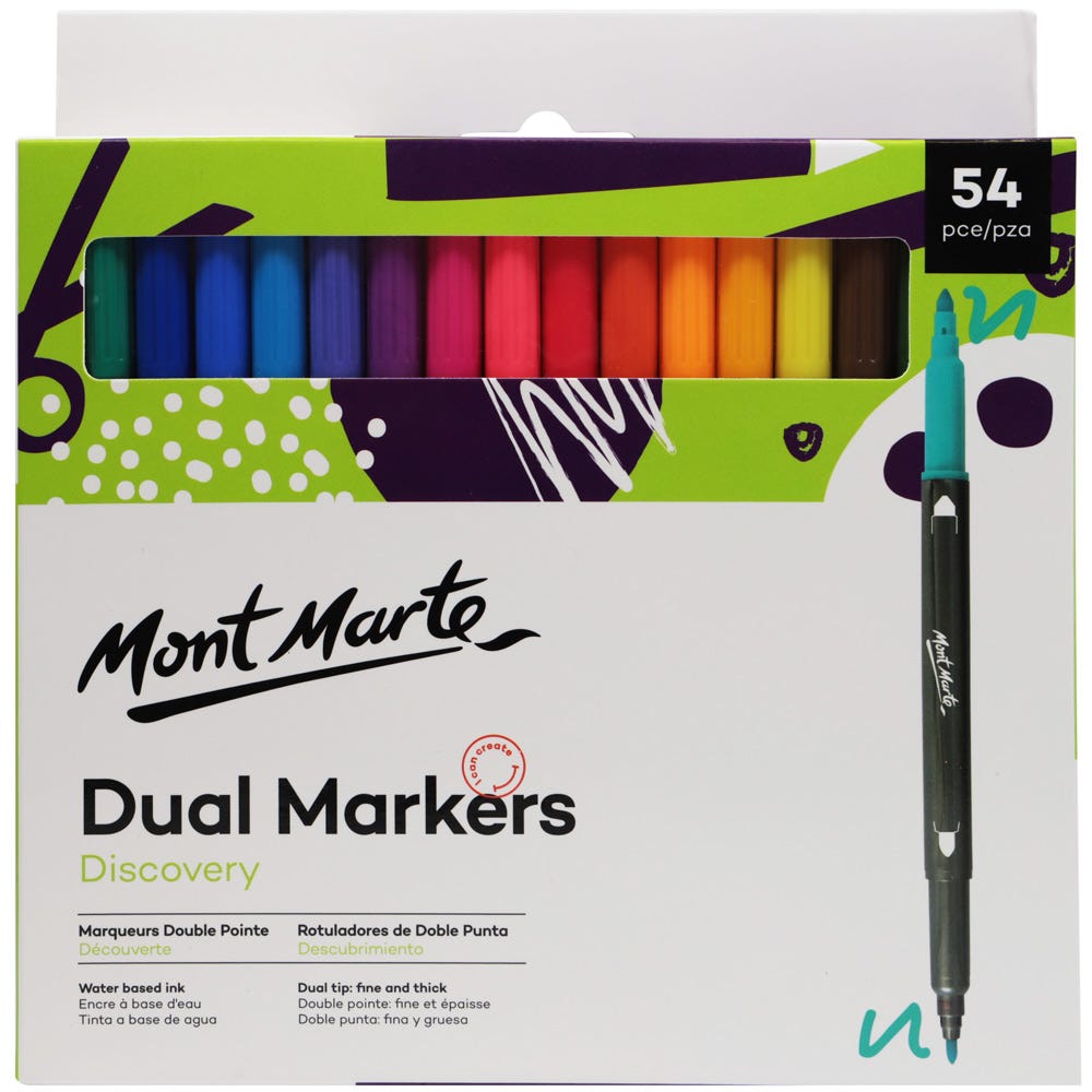 Mont Marte Dual Tip Markers Discovery 54Pc