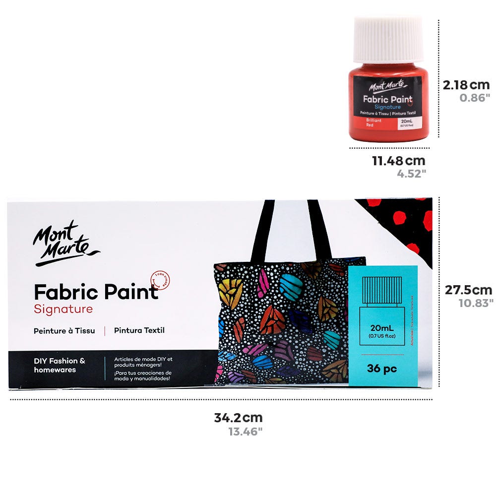 Mont Marte Fabric Paint Set Signature 36Pc X 20Ml 0 7 Us Fl Oz