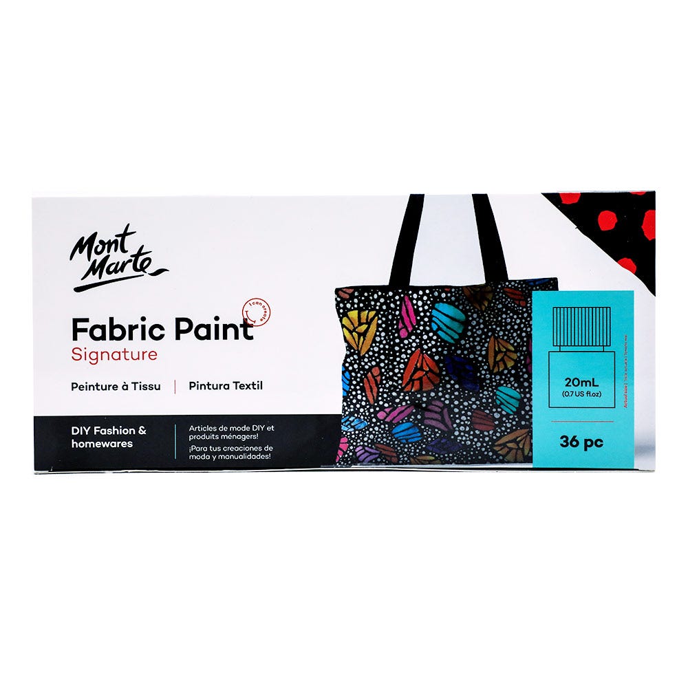 Mont Marte Fabric Paint Set Signature 36Pc X 20Ml 0 7 Us Fl Oz