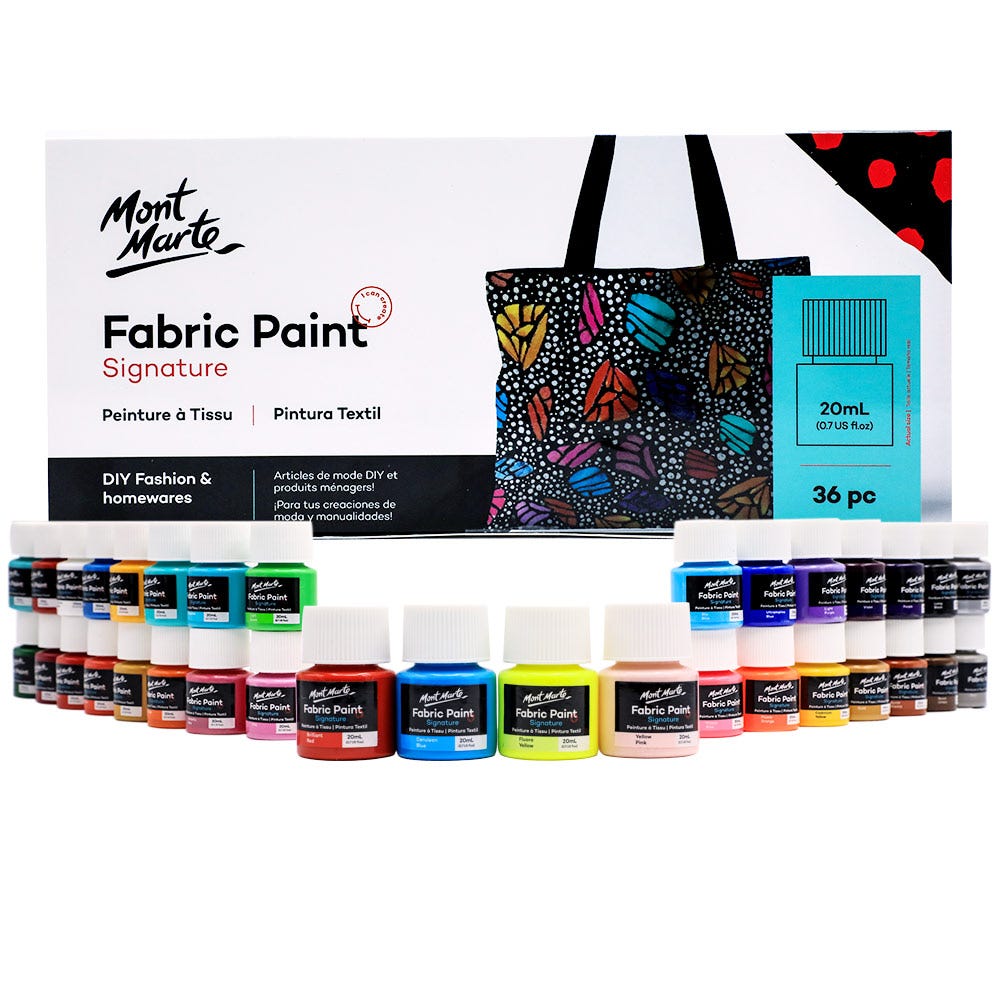 Mont Marte Fabric Paint Set Signature 36Pc X 20ml