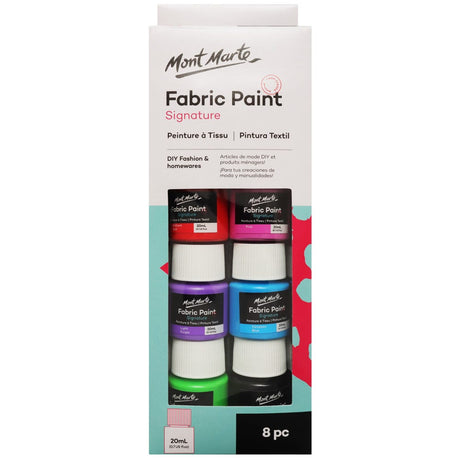 Mont Marte Fabric Paint Set Signature 8Pc X 20ml