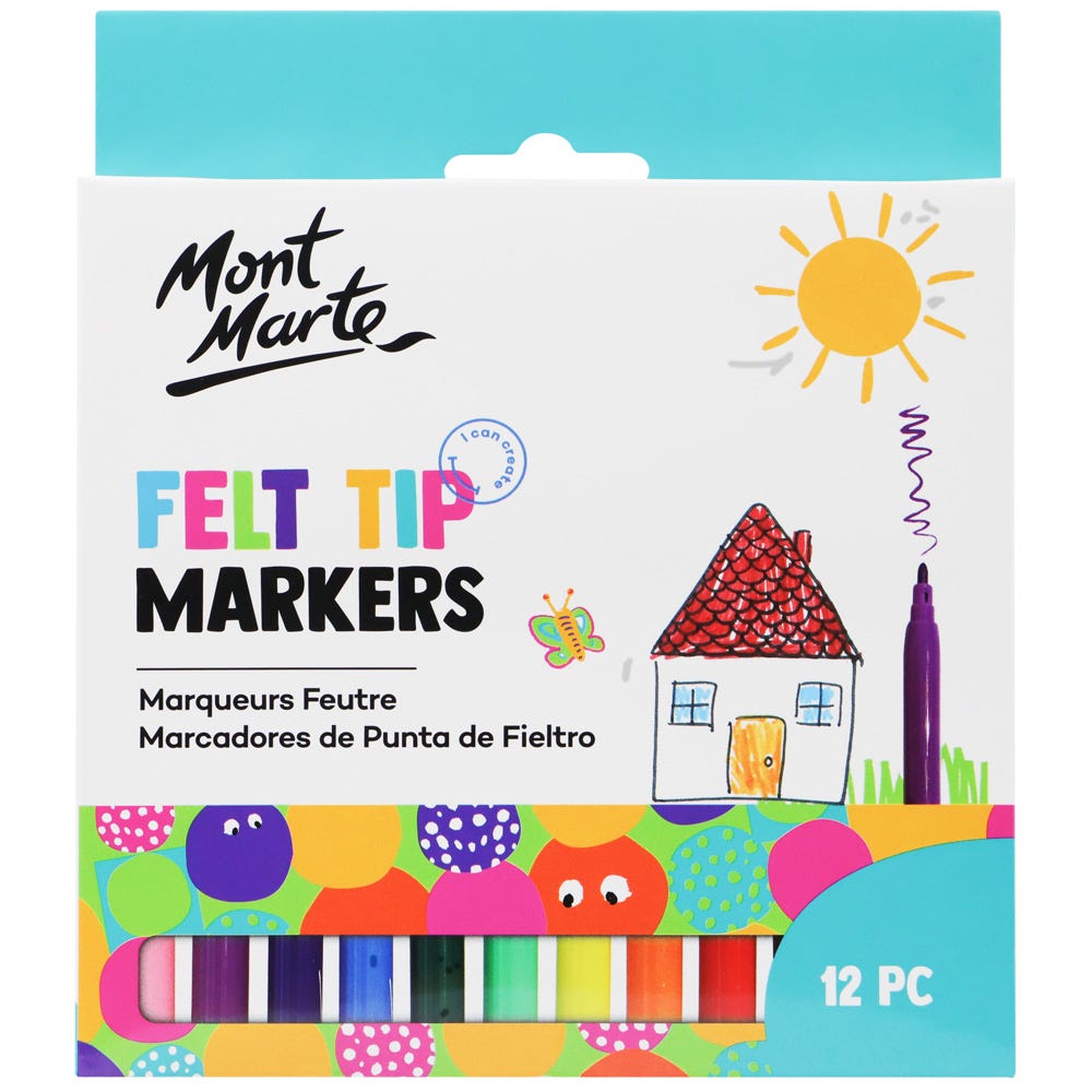 Mont Marte Felt Tip Markers 12Pc
