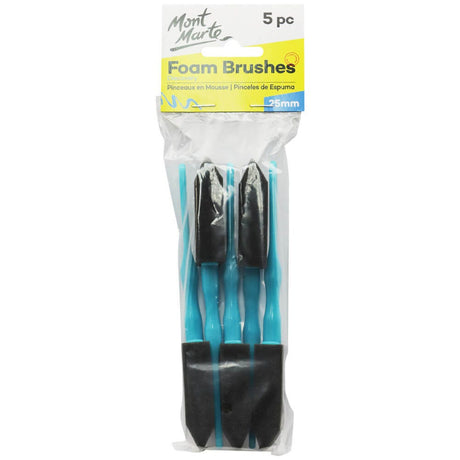 Mont Marte Foam Brushes Discovery 25Mm (0.98In) 5Pc