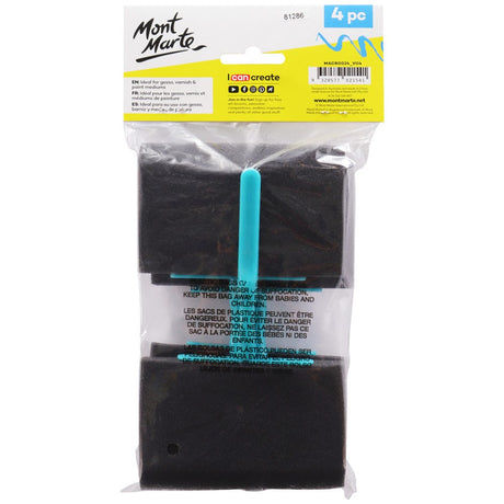 Mont Marte Foam Brushes 100Mm 3 9In 4Pc