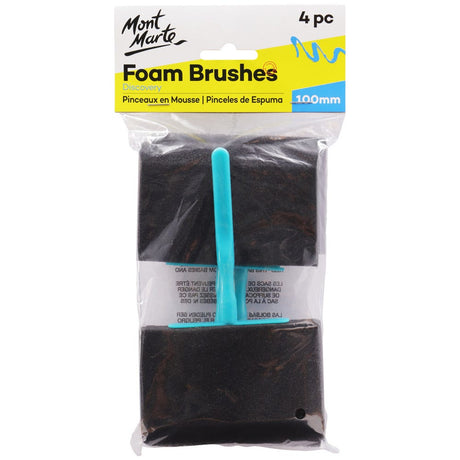 Mont Marte Foam Brushes Discovery 100Mm (3.9In) 4Pc