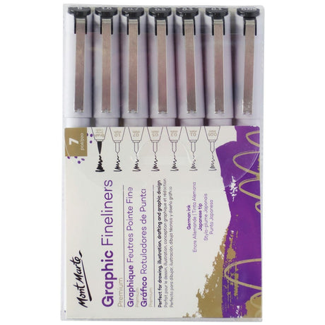 Mont Marte Graphic Fineliners Set Premium 7Pc