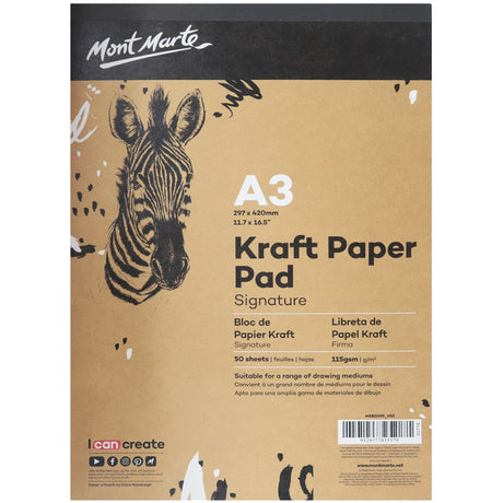 Mont Marte Kraft Paper Pad Signature A3 50 Sheets