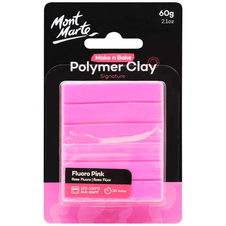 Mont Marte Make N Bake Polymer Clay Signature 60g - Fluoro Pink