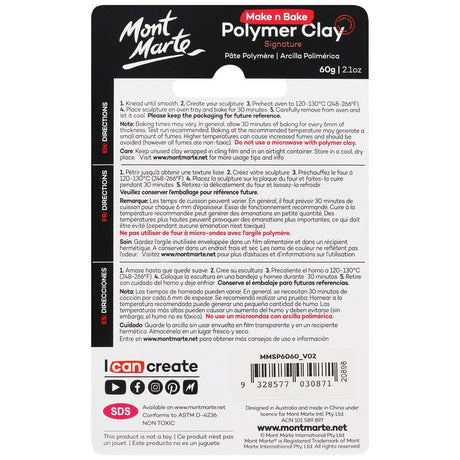 Mont Marte Make N Bake Polymer Clay Signature 60G 2 1Oz Metallic Red