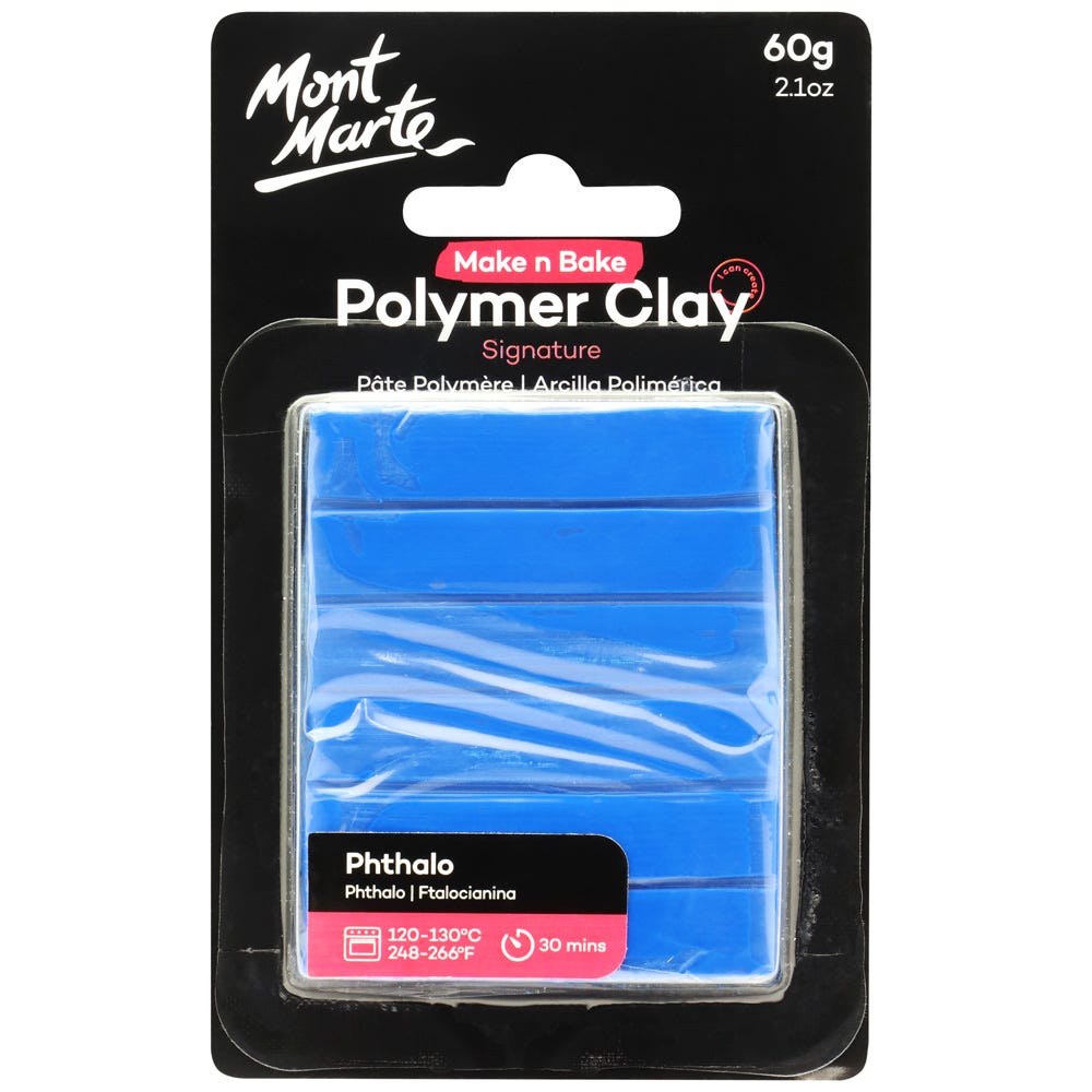 Mont Marte Make N Bake Polymer Clay Signature 60g - Phthalo