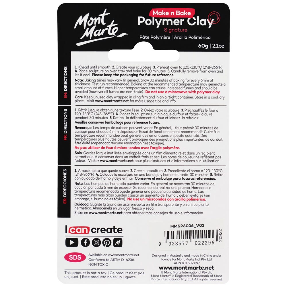 Mont Marte Make N Bake Polymer Clay Signature 60G 2 1Oz Purple