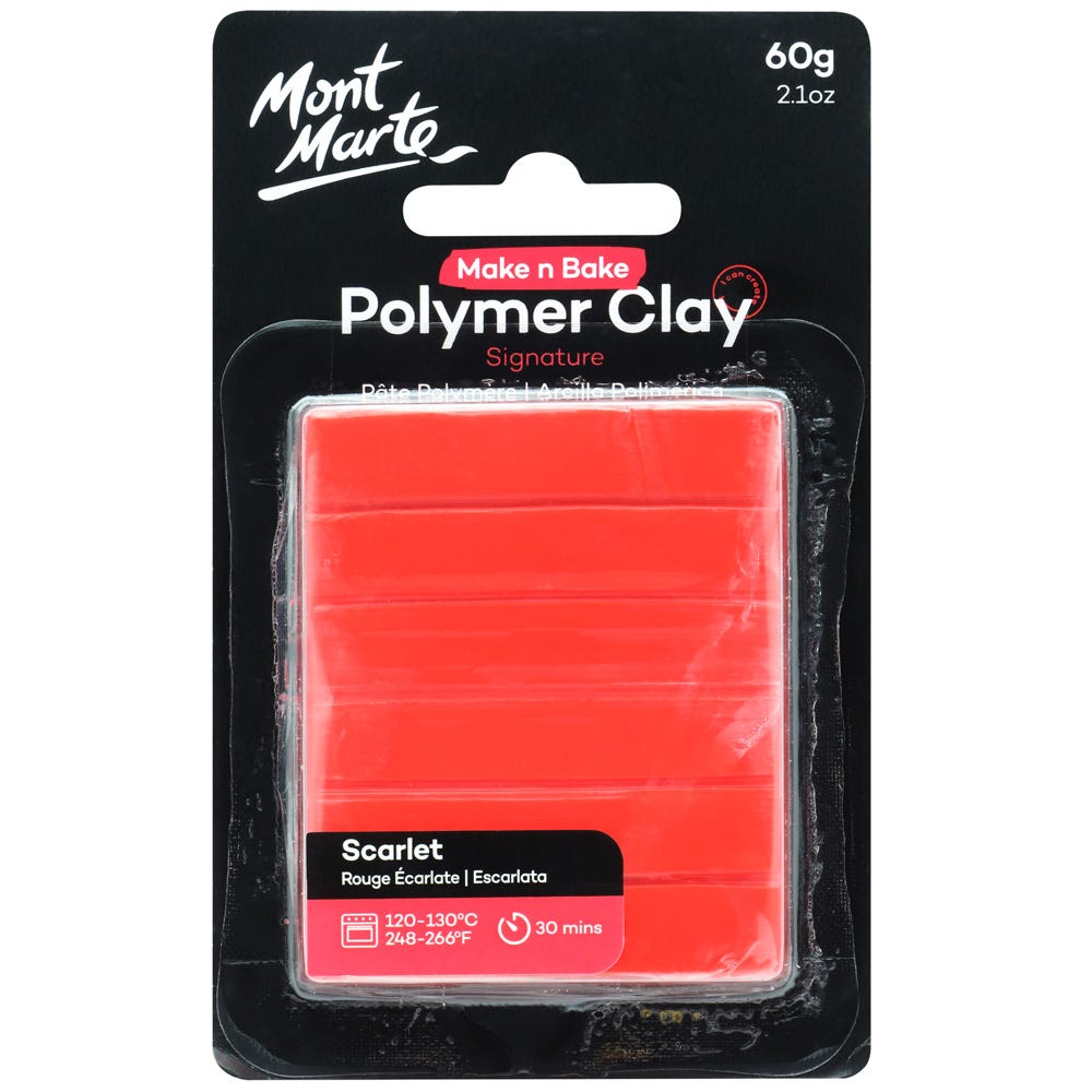Mont Marte Make N Bake Polymer Clay Signature 60g - Scarlet