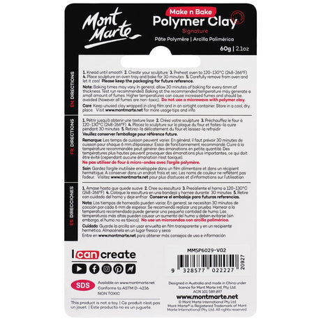 Mont Marte Make N Bake Polymer Clay Signature 60G 2 1Oz Periwinkle Blue