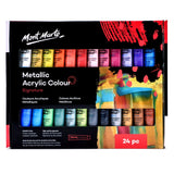 Mont Marte Metallic Acrylic Colour Paint Set Signature 24Pc X 36Ml 1 2 Us Fl Oz