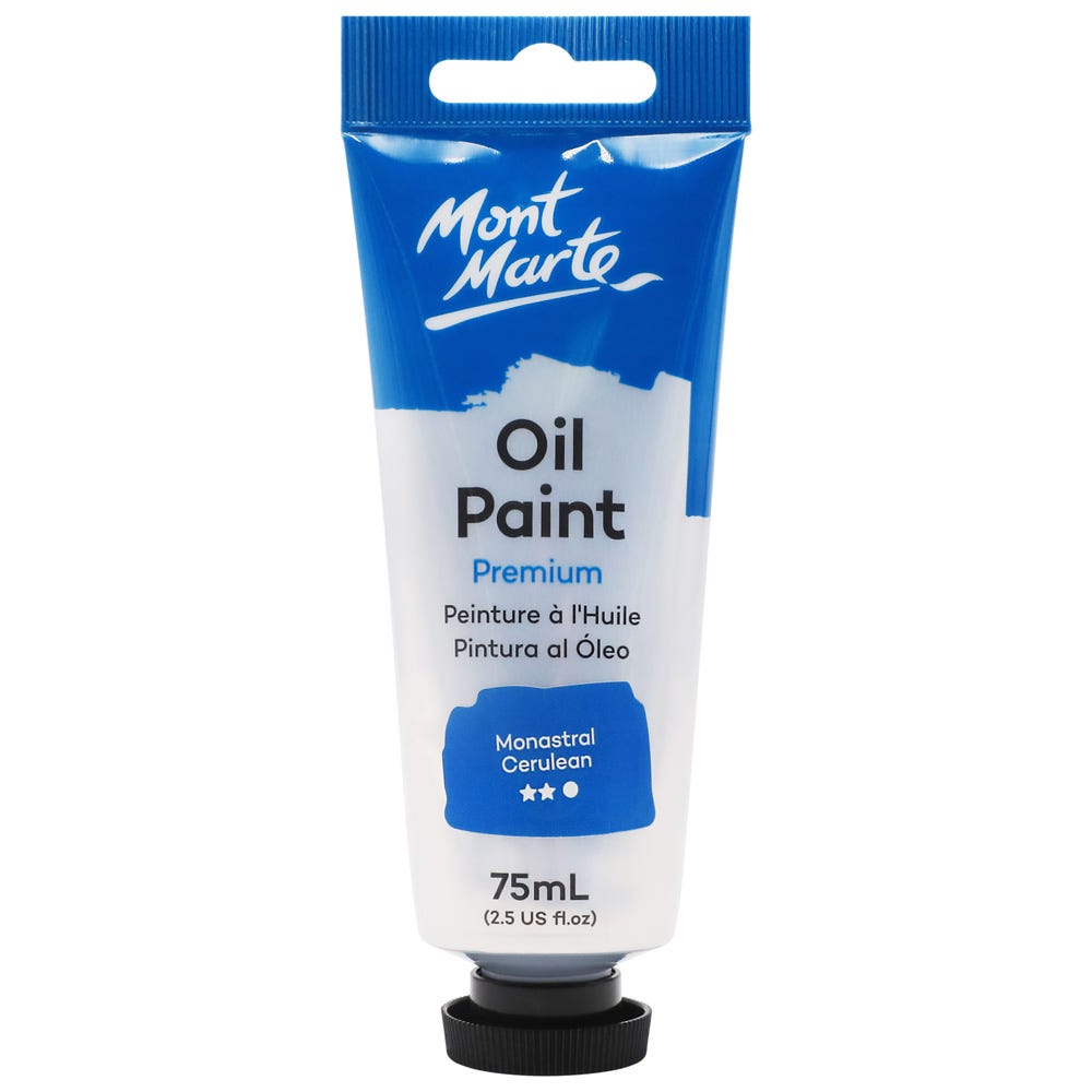 Mont Marte Oil Paint Premium 75ml - Monastral Cerulean