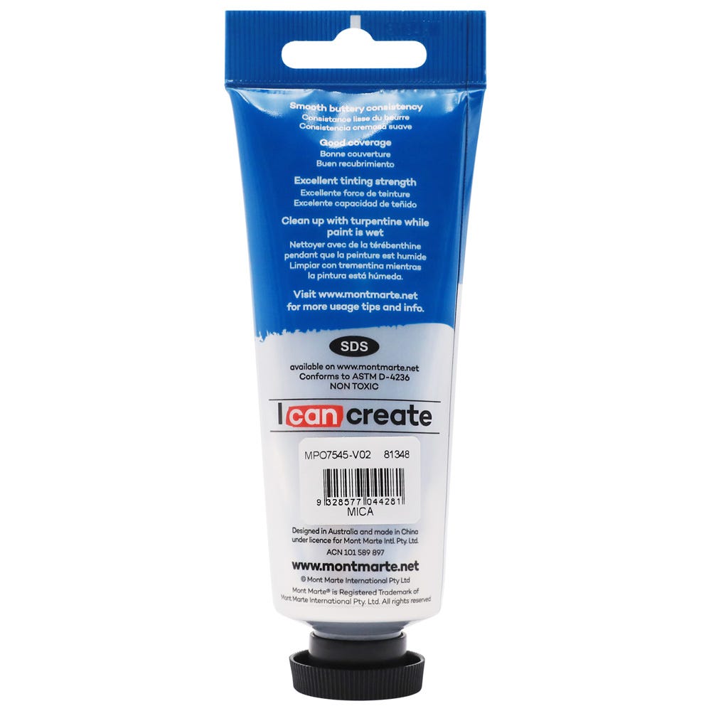 Mont Marte Oil Paint Premium 75Ml 2 5 Us Fl Oz Tube Silver