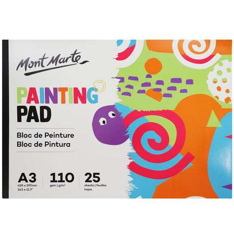 Mont Marte Painting Pad A3 110Gsm 25 Sheets