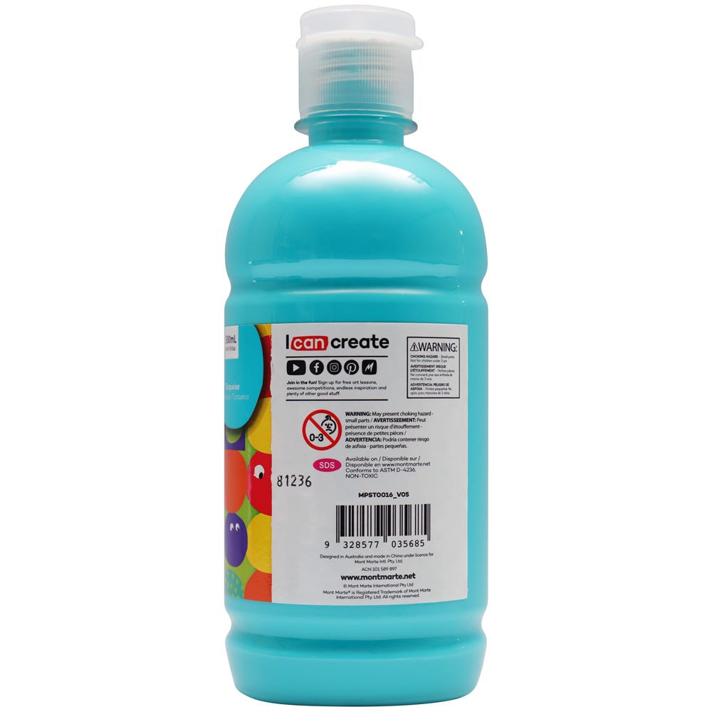 Mont Marte Poster Paint 500Ml 16 91 Us Fl Oz Turquoise
