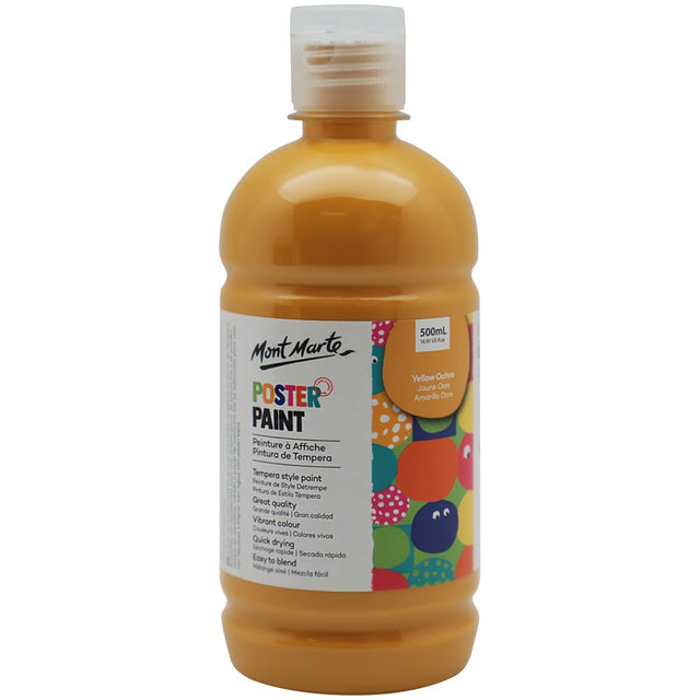 Mont Marte Poster Paint 500ml- Yellow Ochre