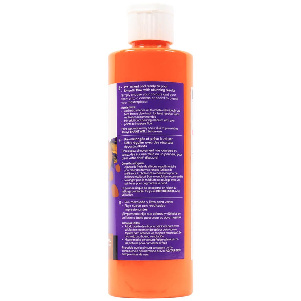 Mont Marte Pouring Acrylic Paint Premium 240Ml 8 12 Us Fl Oz Orange