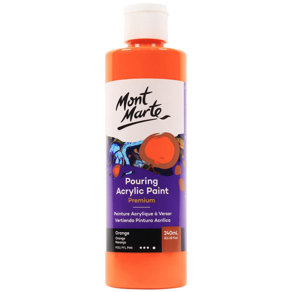 Mont Marte Pouring Acrylic Paint Premium 240ml - Orange