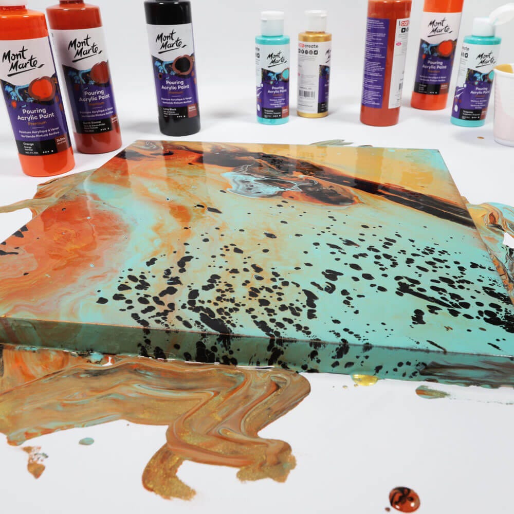 Mont Marte Pouring Acrylic Paint Premium 240Ml 8 12 Us Fl Oz Orange