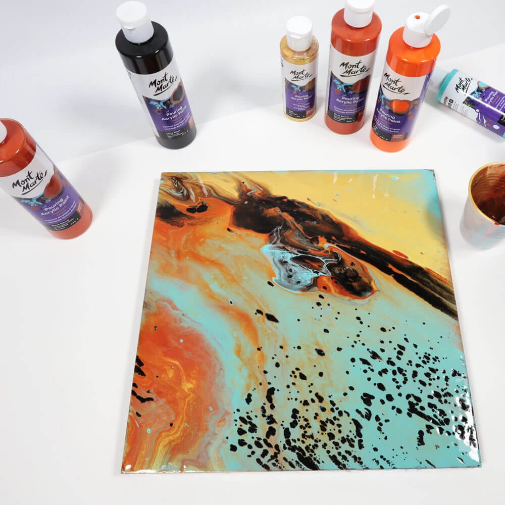 Mont Marte Pouring Acrylic Paint Premium 240Ml 8 12 Us Fl Oz Orange