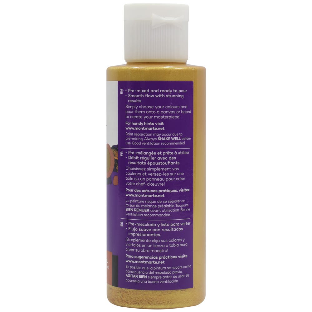 Mont Marte Pouring Acrylic Paint Premium 120Ml 4 05 Us Fl Oz Bottle Gold