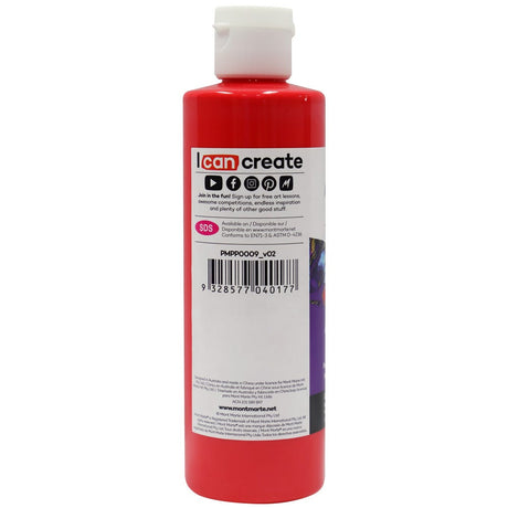 Mont Marte Pouring Acrylic Paint Premium 240Ml 8 12 Us Fl Oz Cadmium Red