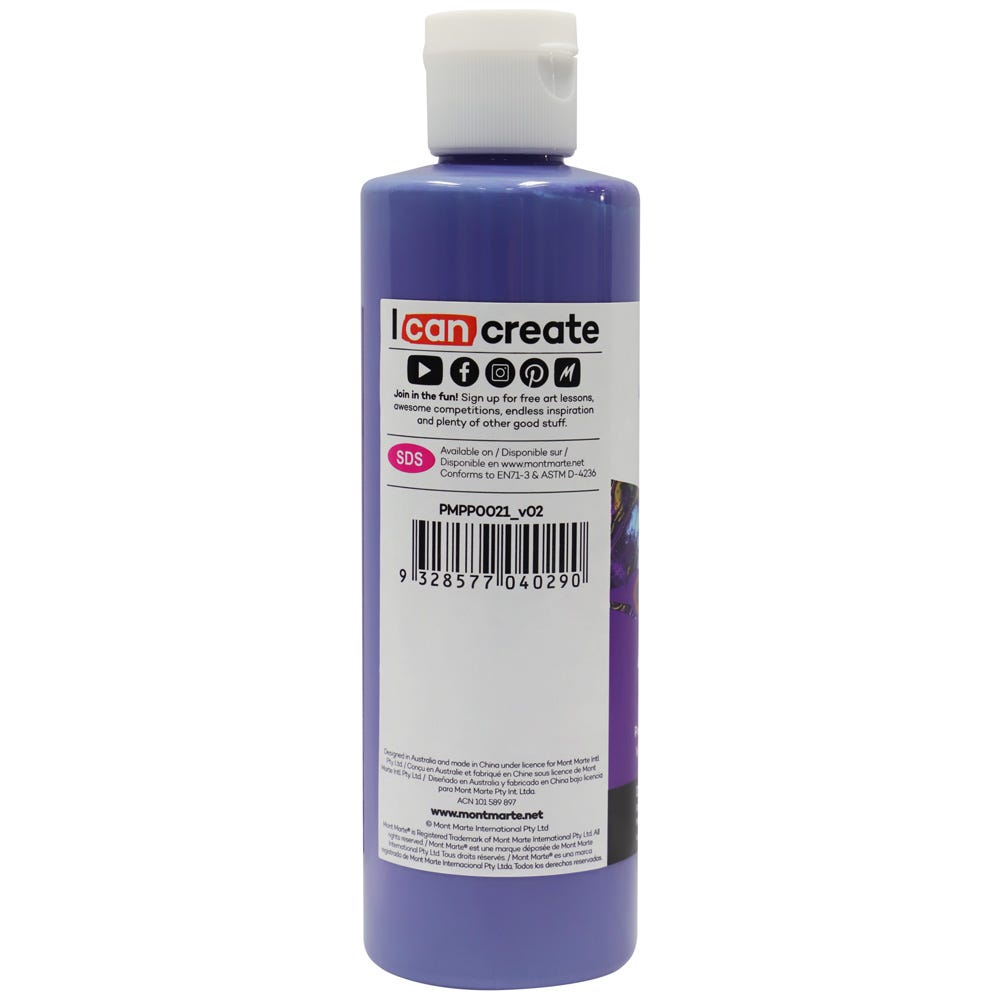 Mont Marte Pouring Acrylic Paint Premium 240Ml 8 12 Us Fl Oz Dark Purple