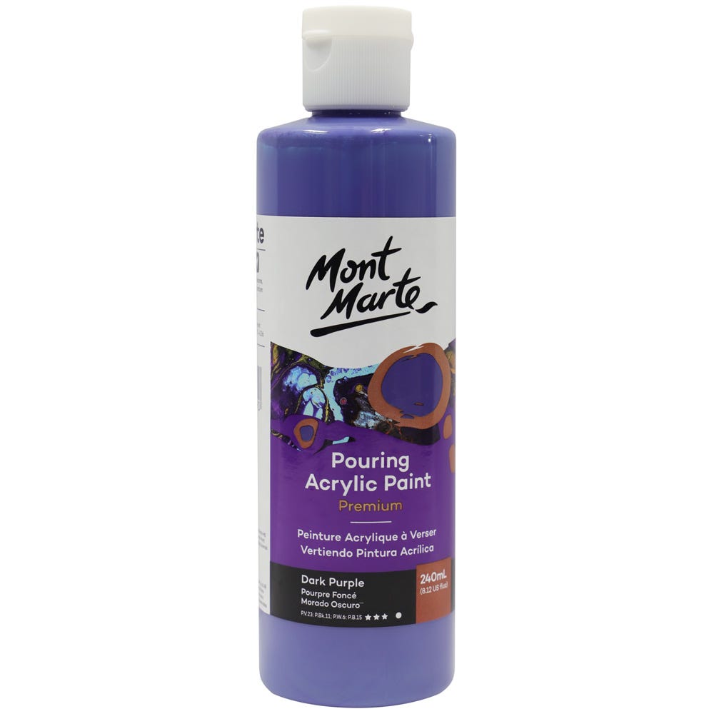 Mont Marte Pouring Acrylic Paint Premium 240ml - Dark Purple