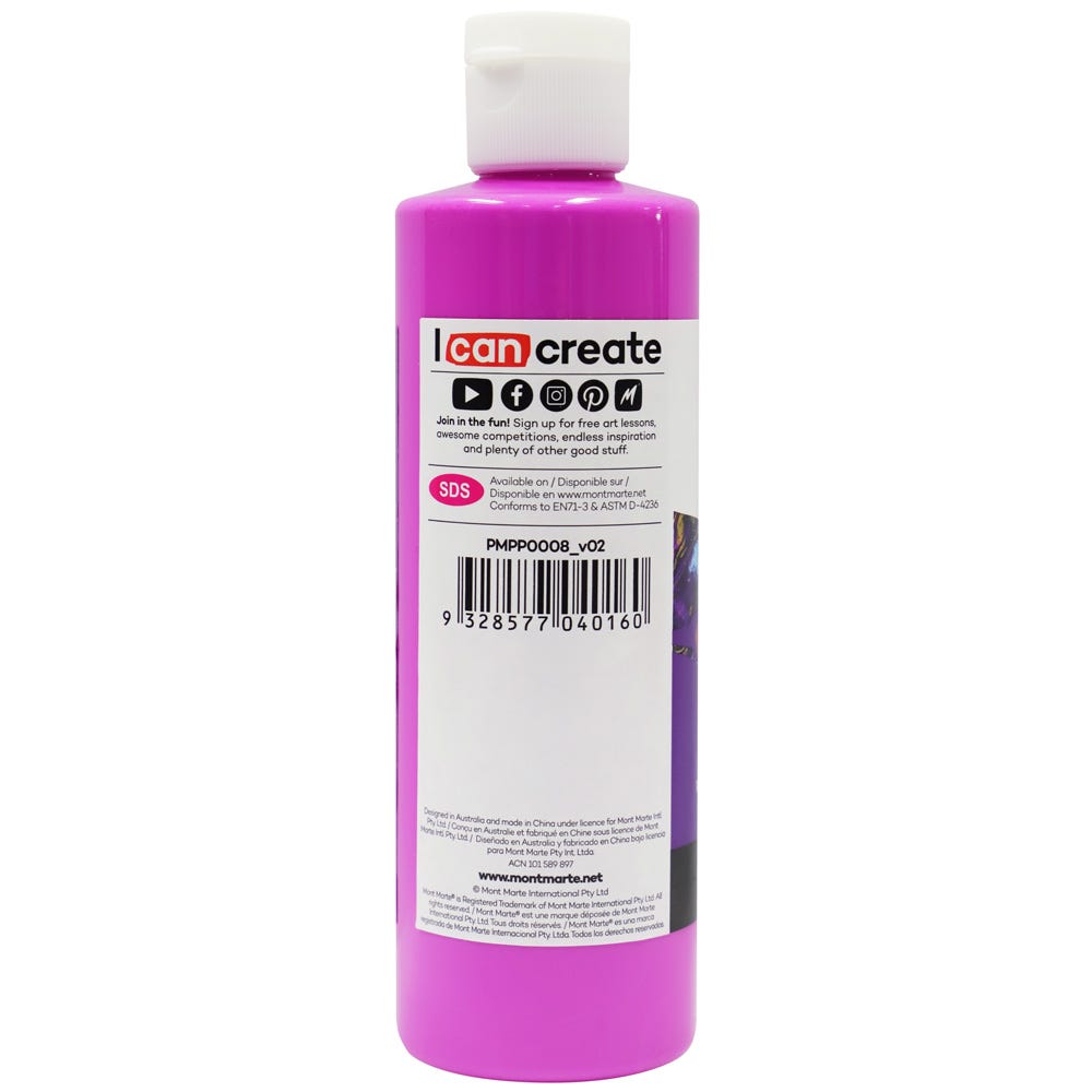Mont Marte Pouring Acrylic Paint Premium 240Ml 8 12 Us Fl Oz Magenta