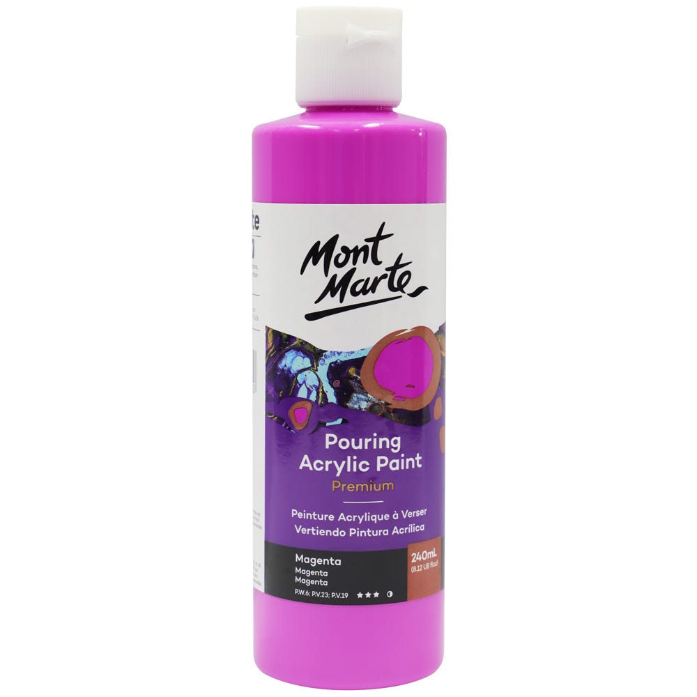 Mont Marte Pouring Acrylic Paint Premium 240ml - Magenta