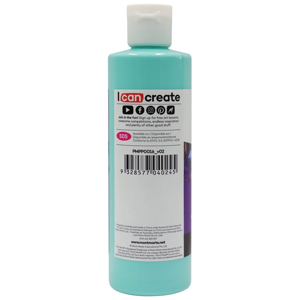 Mont Marte Pouring Acrylic Paint Premium 240Ml 8 12 Us Fl Oz Turquoise