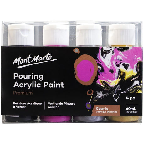 Mont Marte Pouring Acrylic Paint Set Premium 4Pc X 60ml - Cosmic