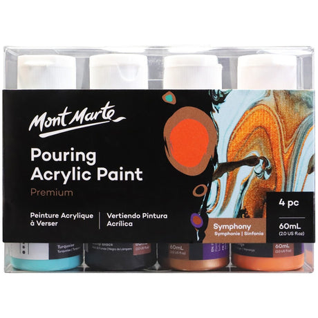Mont Marte Pouring Acrylic Paint Set Premium 4Pc X 60ml - Symphony