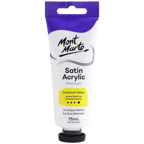 Mont Marte Satin Acrylic Paint Premium 75ml - Cadmium Yellow