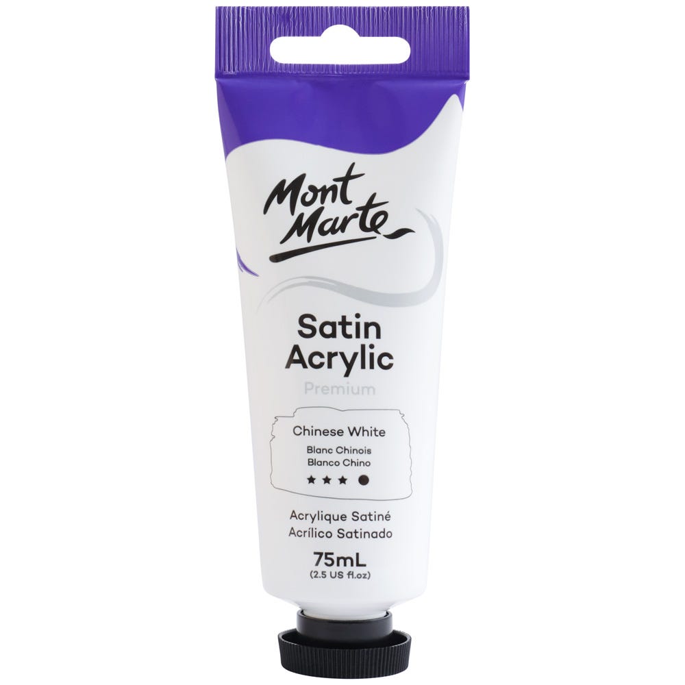 Mont Marte Satin Acrylic Paint Premium 75ml - Chinese White