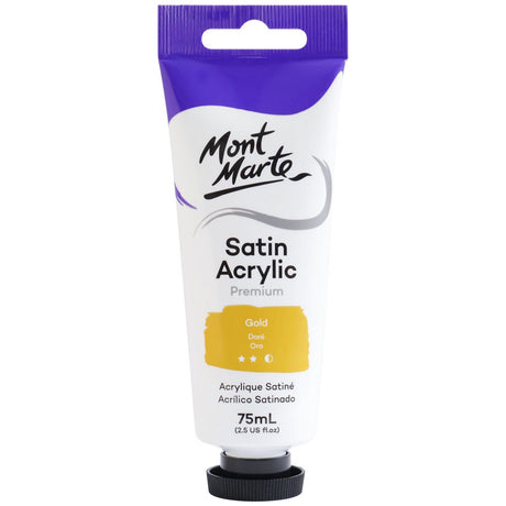 Mont Marte Satin Acrylic Paint Premium 75ml - Gold