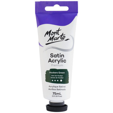 Mont Marte Satin Acrylic Paint Premium 75ml - Hookers Green